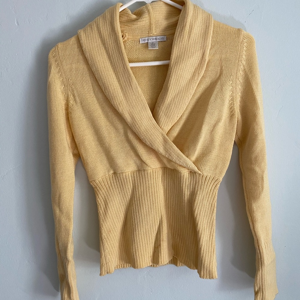 Pale yellow sweater top